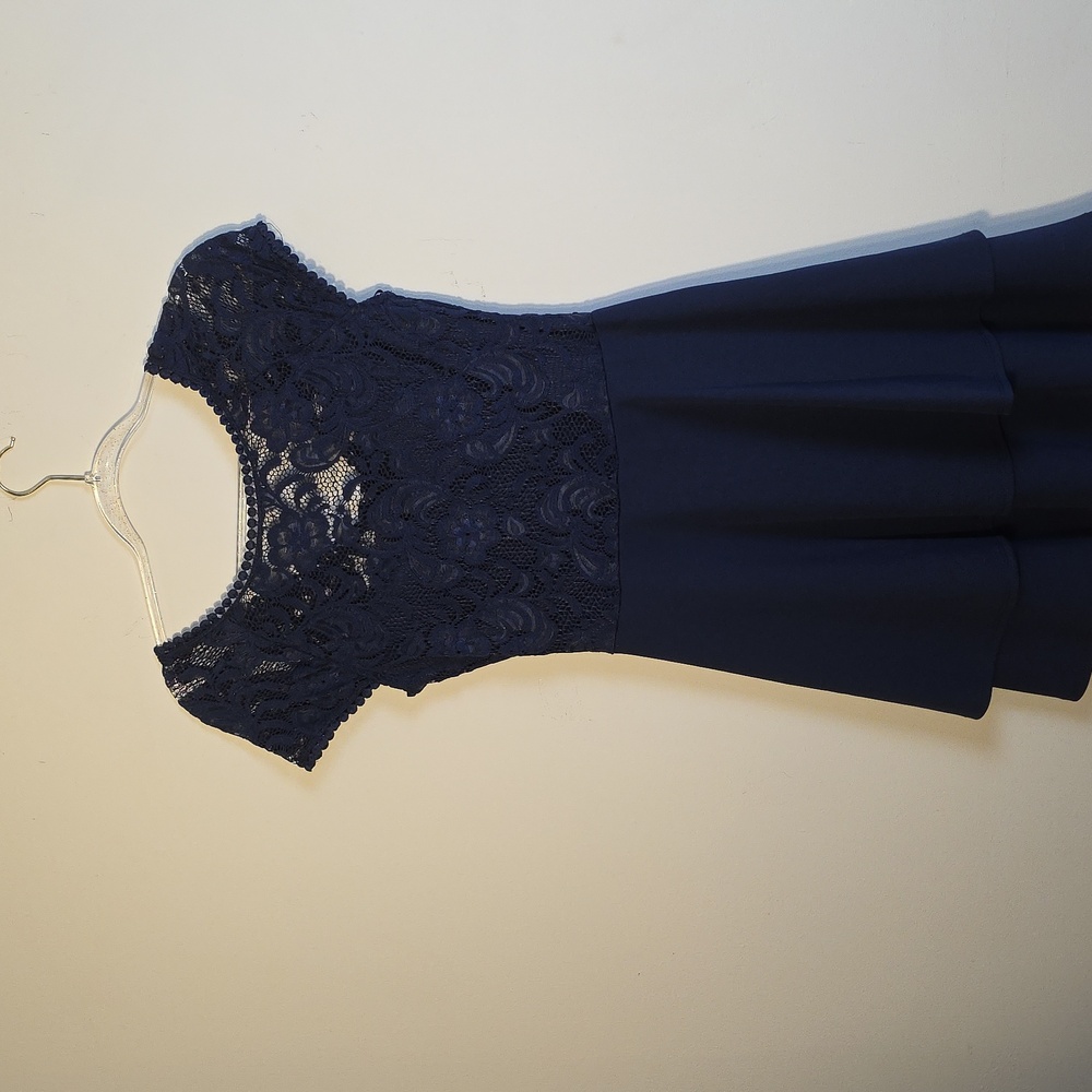 B Darlin Midnight Blue Lace Mini Dress